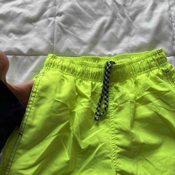 Nike Boys Size Large Swim Trunks Bathing Suit Bottom Lined Neon Yellow Green - Picture 3 of 8